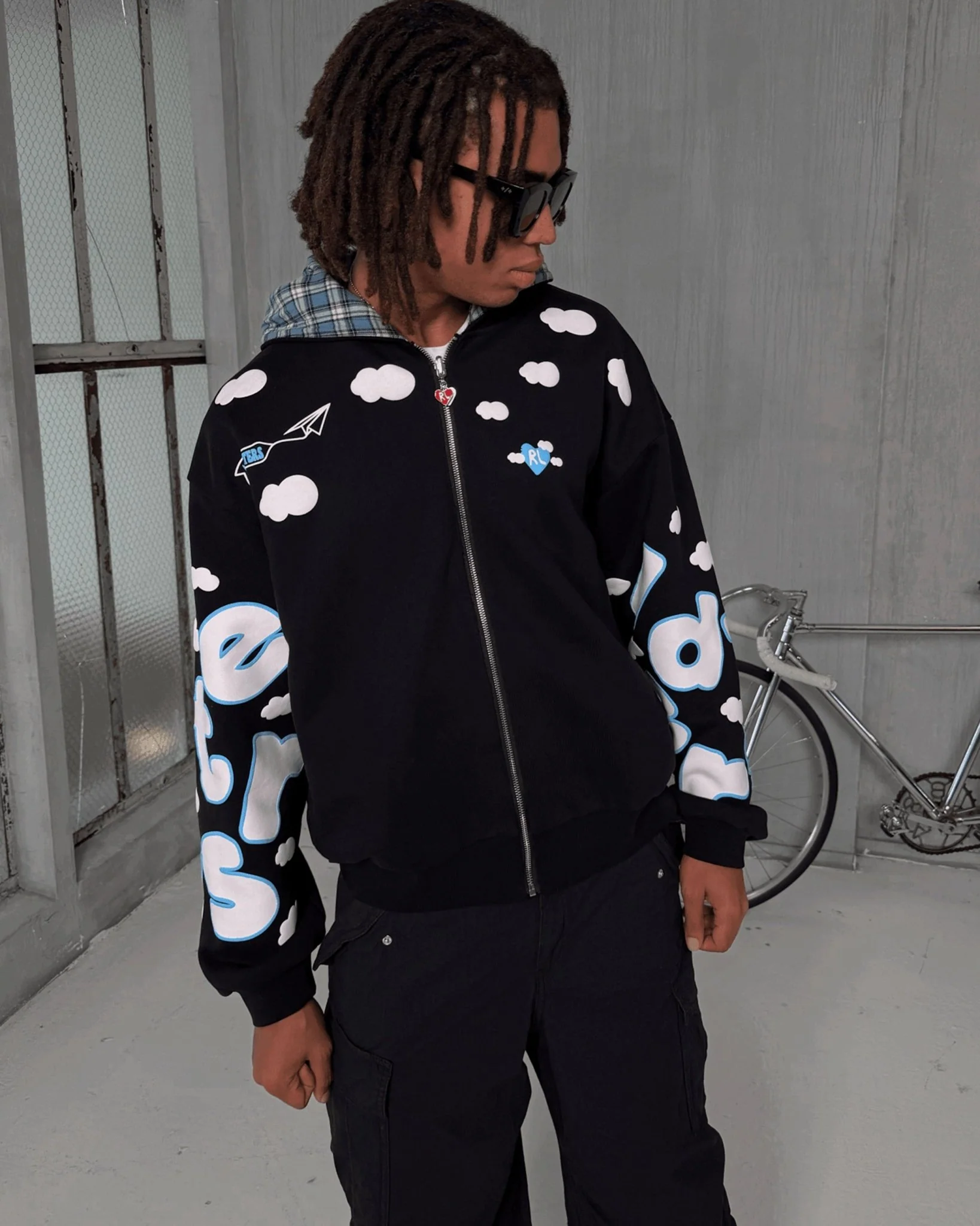 Fly Me To The Moon Scattered Zip Up - Black - Image 9