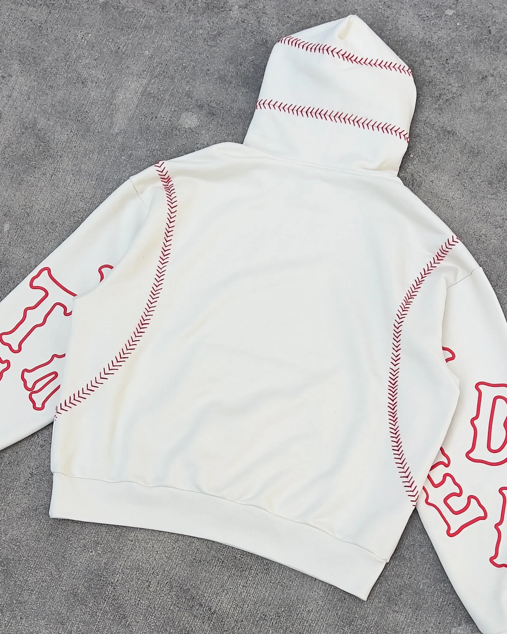 Red Stitches Scattered Hoodie - Image 10