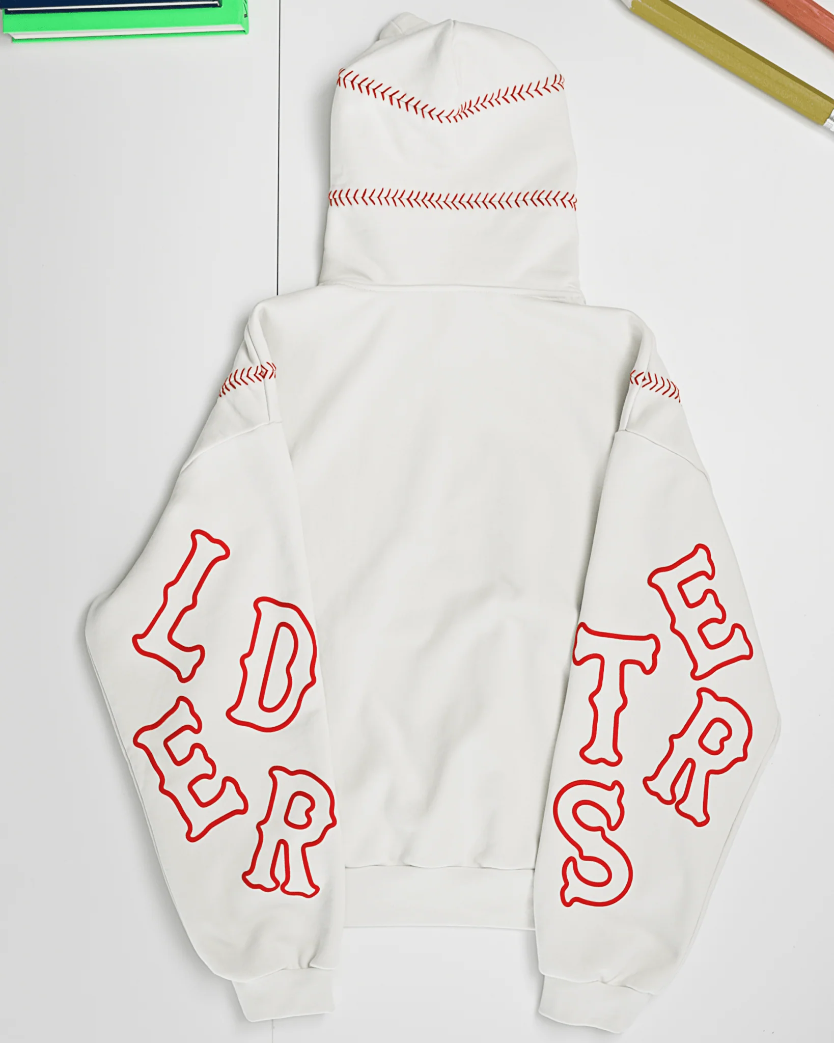 Red Stitches Scattered Hoodie - Image 14
