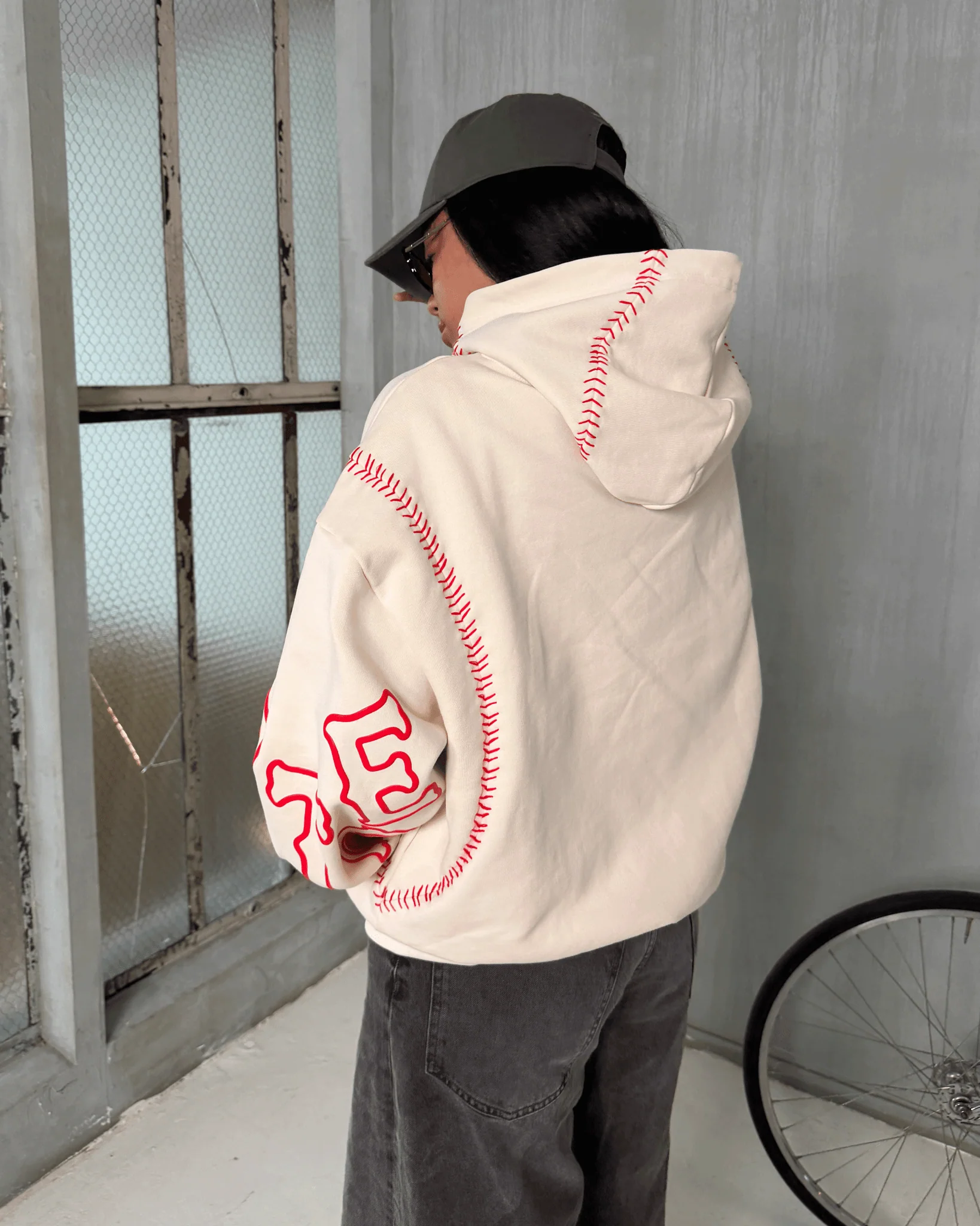 Red Stitches Scattered Hoodie - Image 4